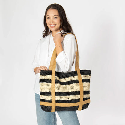 Day Trip Woven Tote w/ Hat Holder