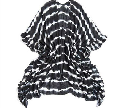 Black Tie Dye Kimono Cover Up