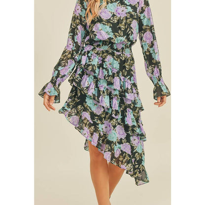 This Is Love Asymmetrical Ruffle Dress