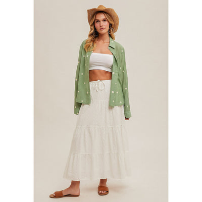 Darling Daisy Embroidered Button Down Shirt