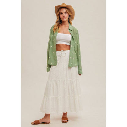 Darling Daisy Embroidered Button Down Shirt