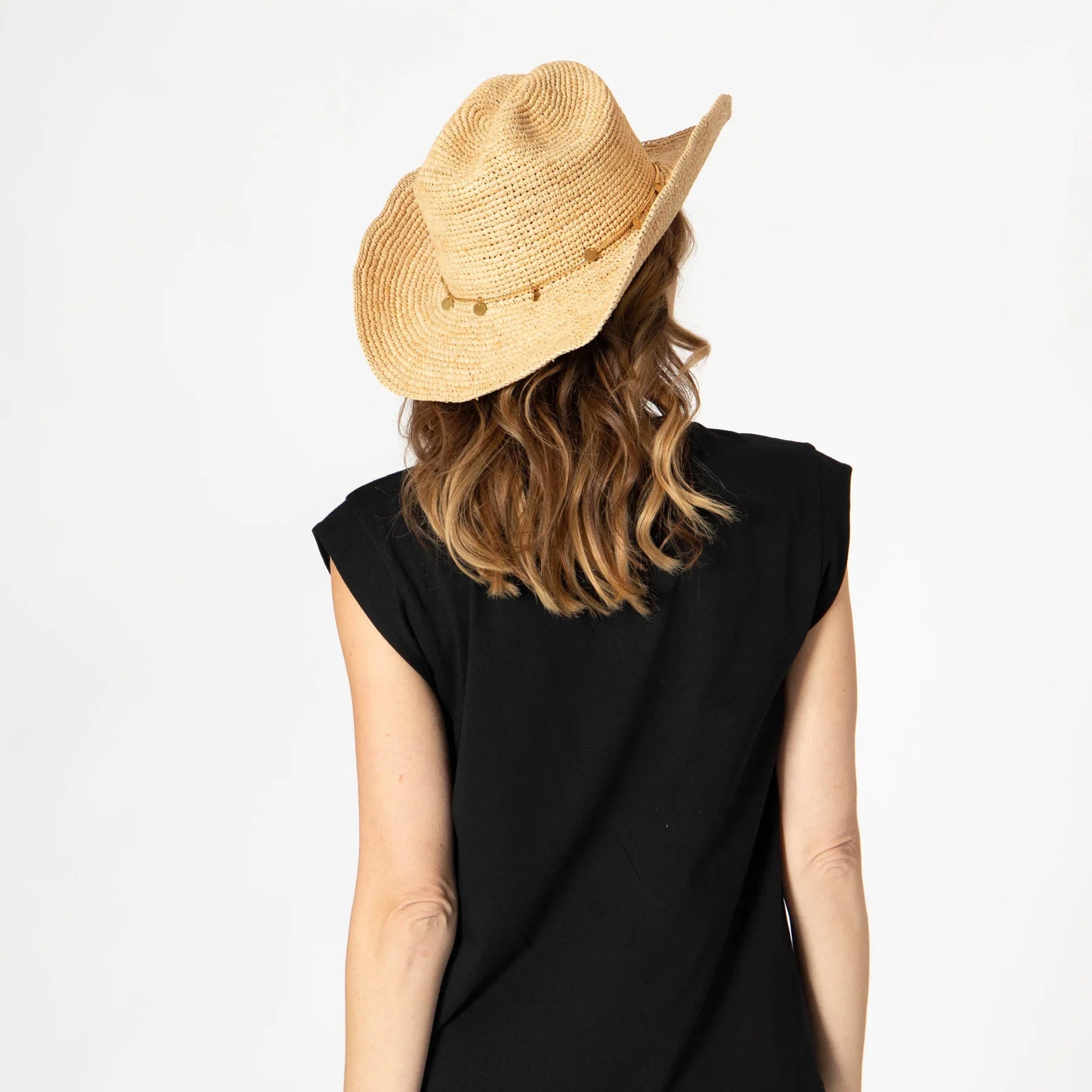 Ines Crochet Raffia Cowboy Hat