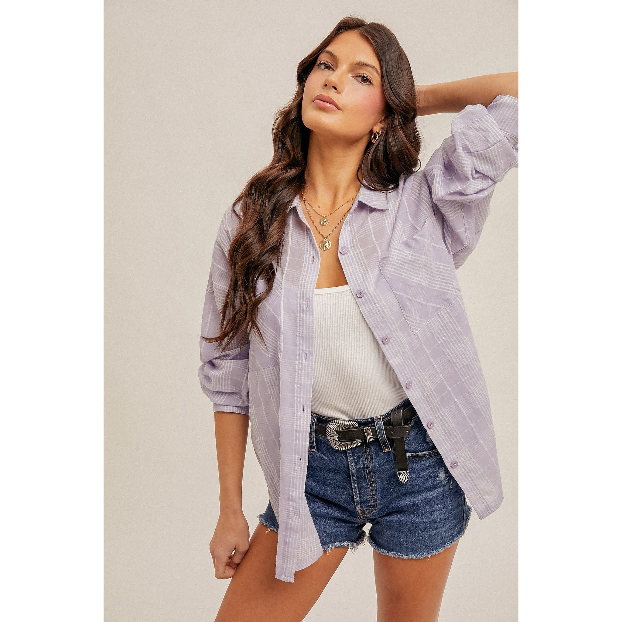 Perfectly Plaid Oversized Button Down Shirt