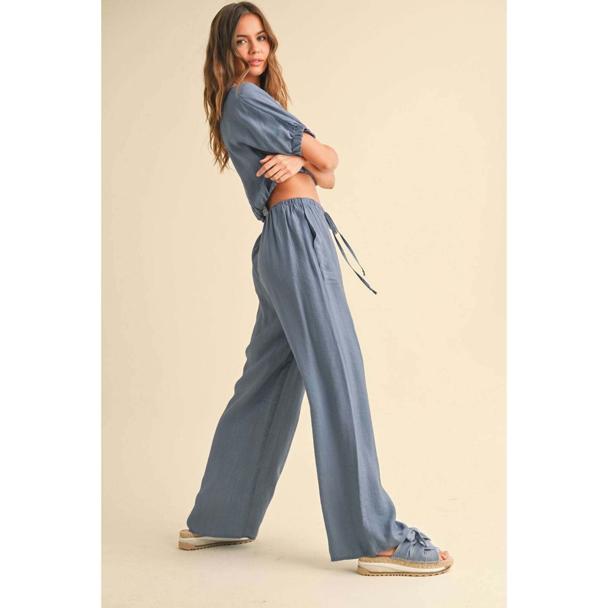 Cabana Club Textured Crop Top