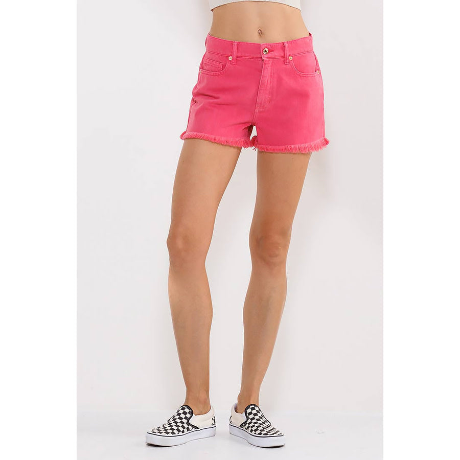 The Amanda High Rise Fray Hem Jean Shorts