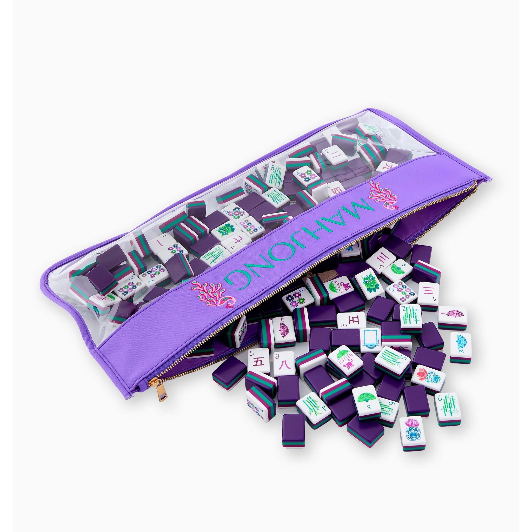 Purple Peacock Mahjong Bag