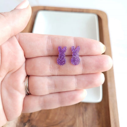 Glitter Bunny Studs