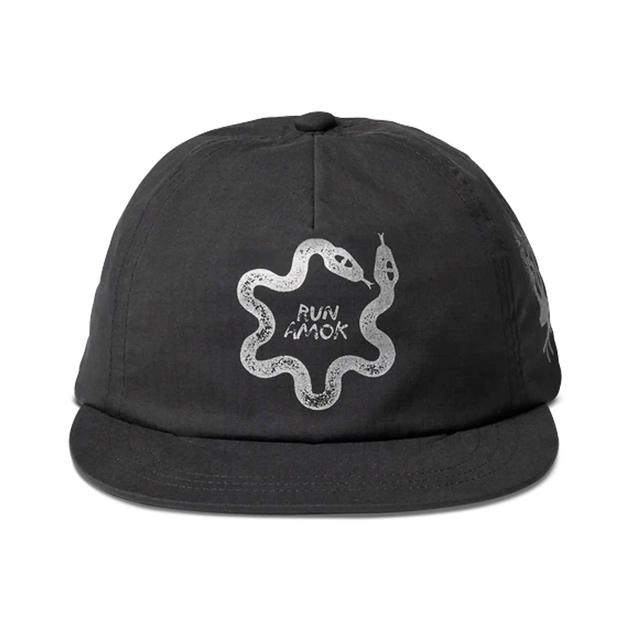 Run Amok 5 Panel Hat - Black