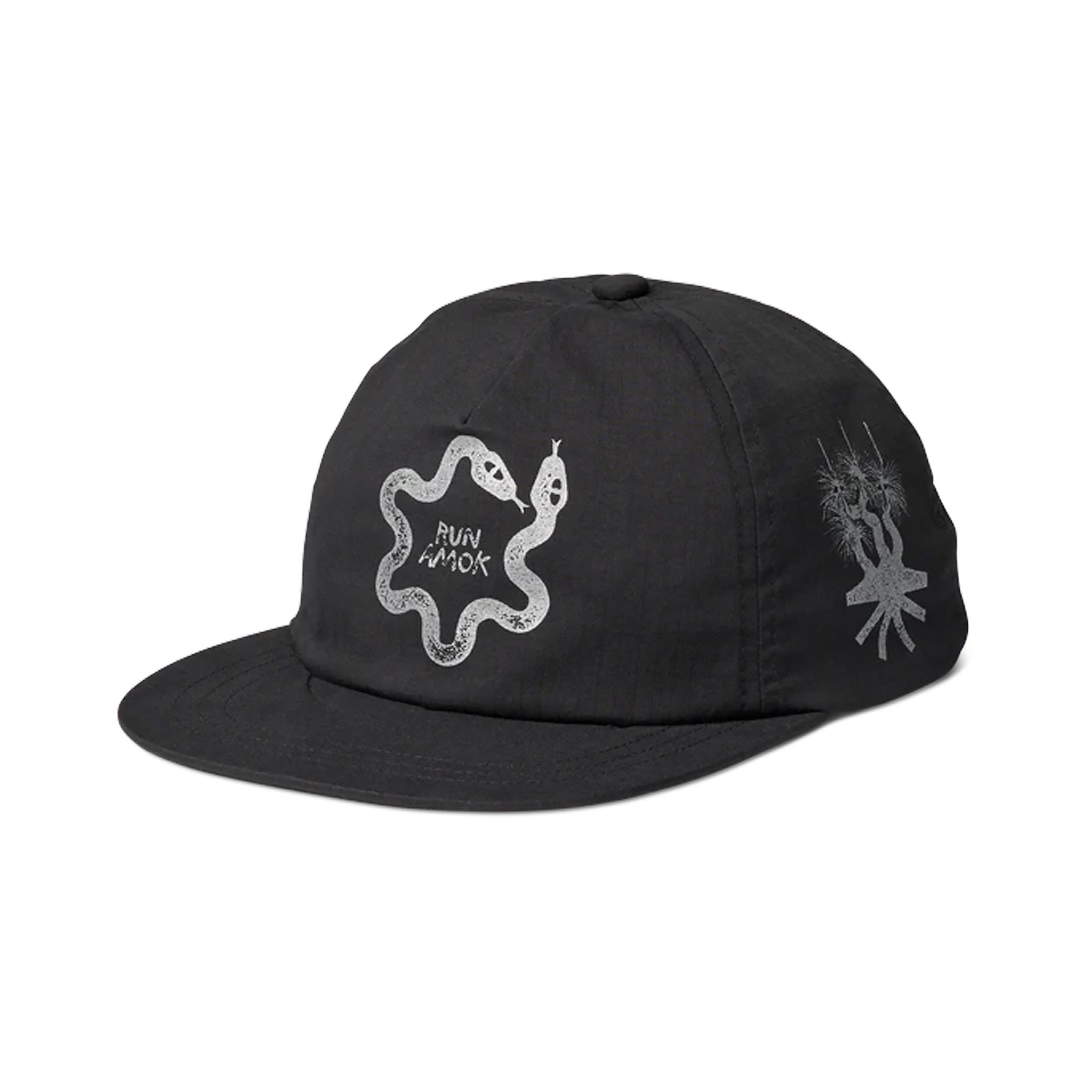 Run Amok 5 Panel Hat - Black