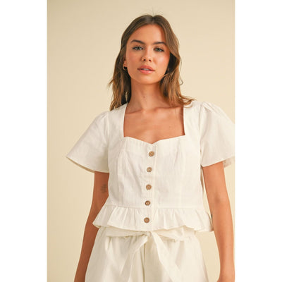 Charm Me Button Front Top