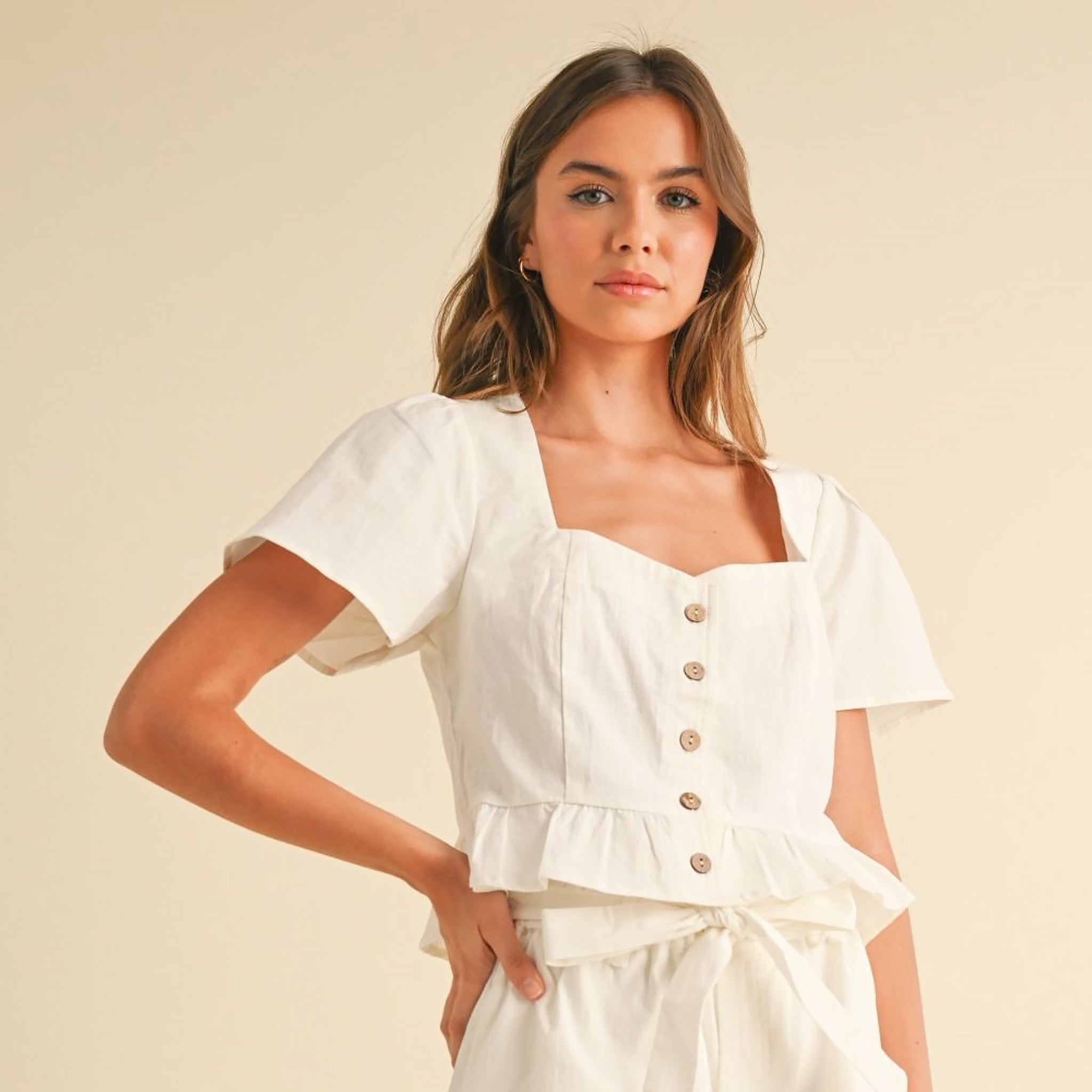 Charm Me Button Front Top