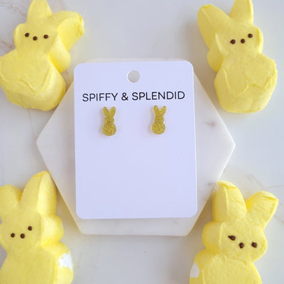 Glitter Bunny Studs