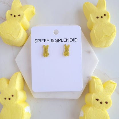 Glitter Bunny Studs