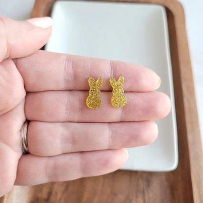 Glitter Bunny Studs