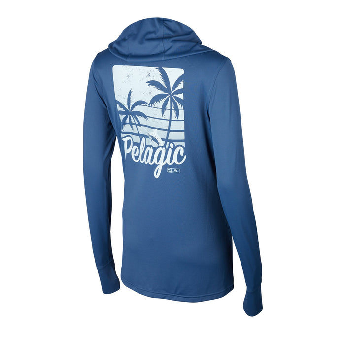 Aquatek Island Time Women's Hooded Fishing Shirt | Pelagic Fishing Gear Smokey Blue / XL
