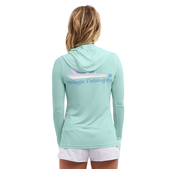 Aquatek Evening Fade Women's Hooded Fishing Shirt | PELAGIC Fishing Gear