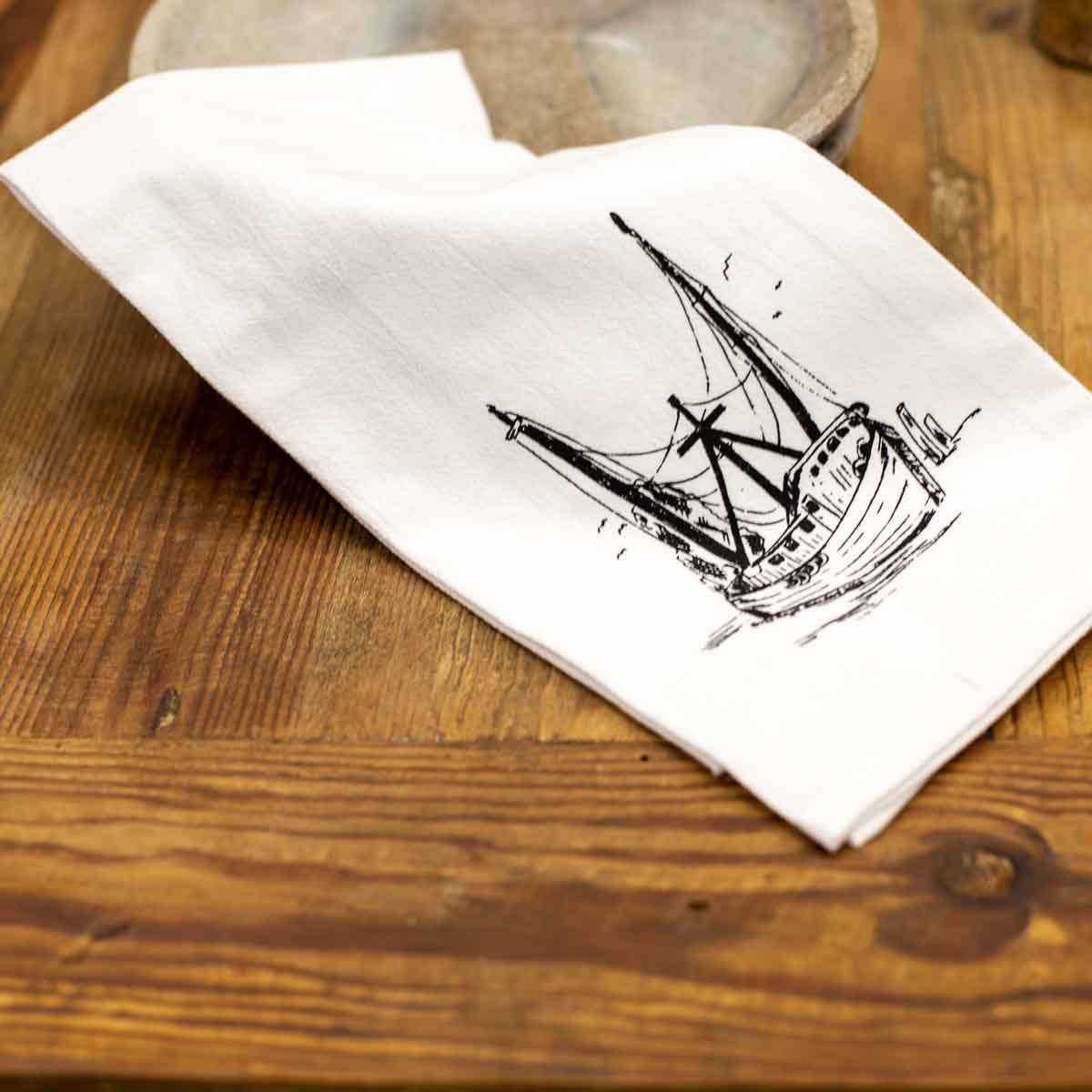 Shrimp Boat Flour Sack Hand Towel