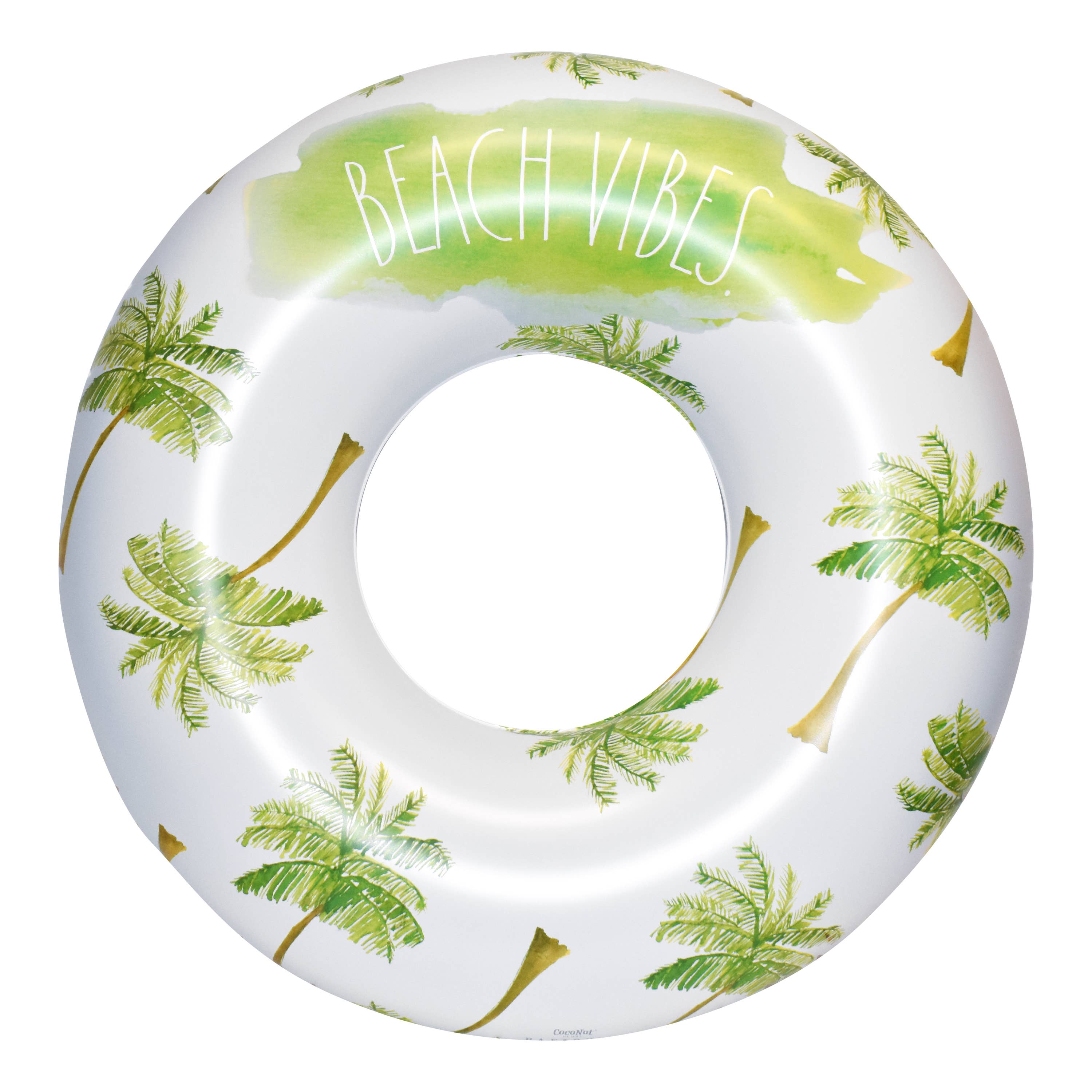 'Beach Vibes' Ring Float with Palm Tree Pattern