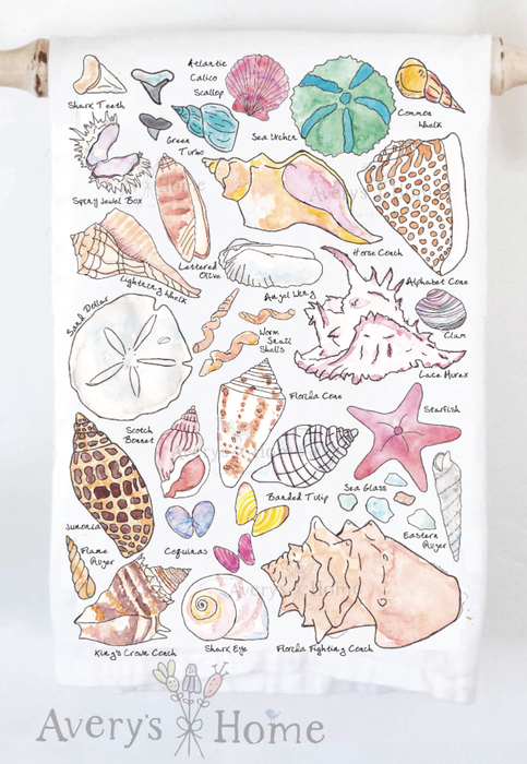 Geometry Dish Towel Ocean Watercolor