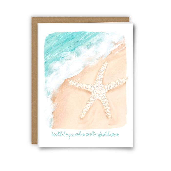 Starfish Birthday Card, Beach Birthday Card