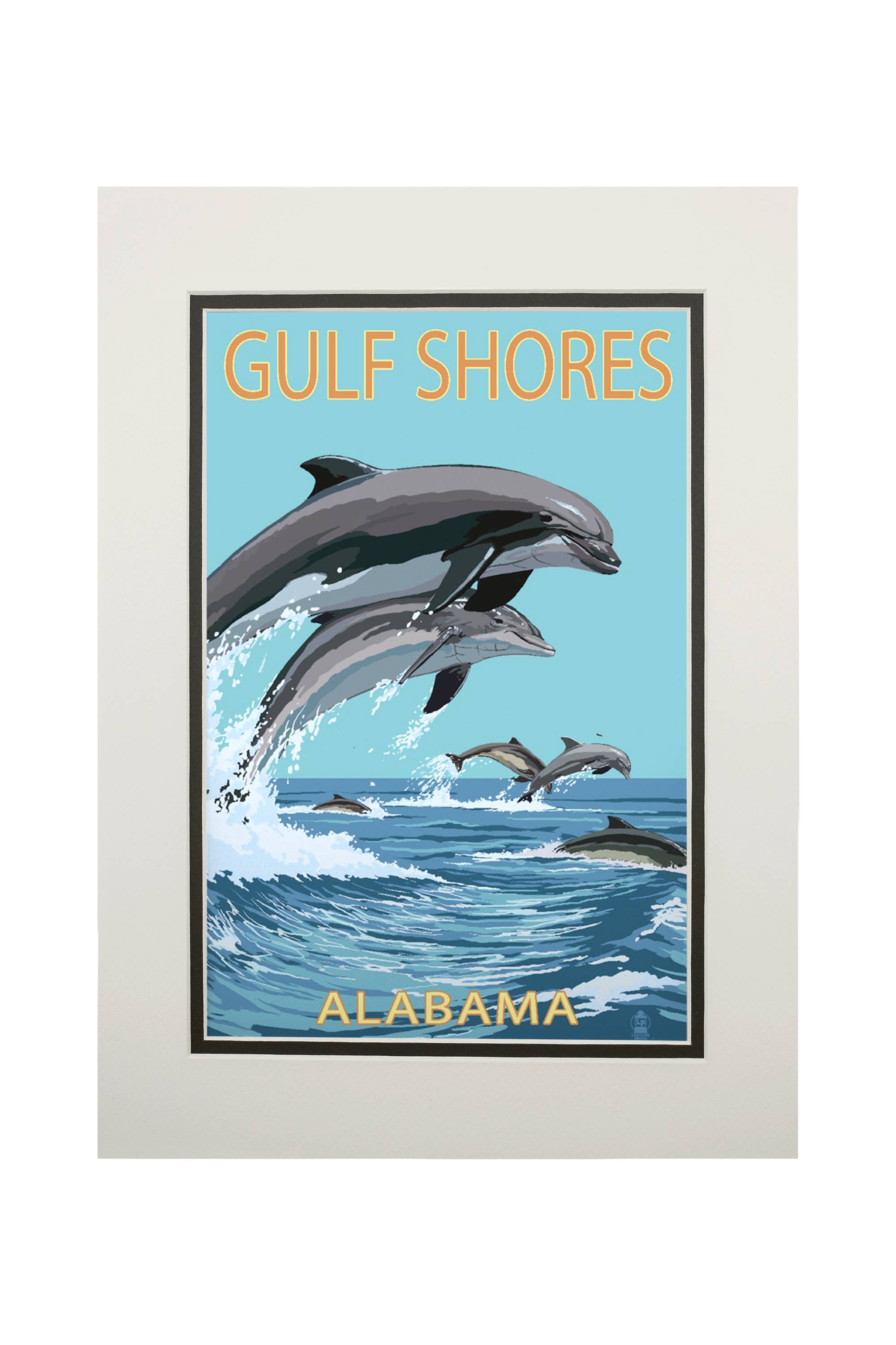 MATTED PRINTS - Gulf Shores, Alabama, Dolphins Jumping