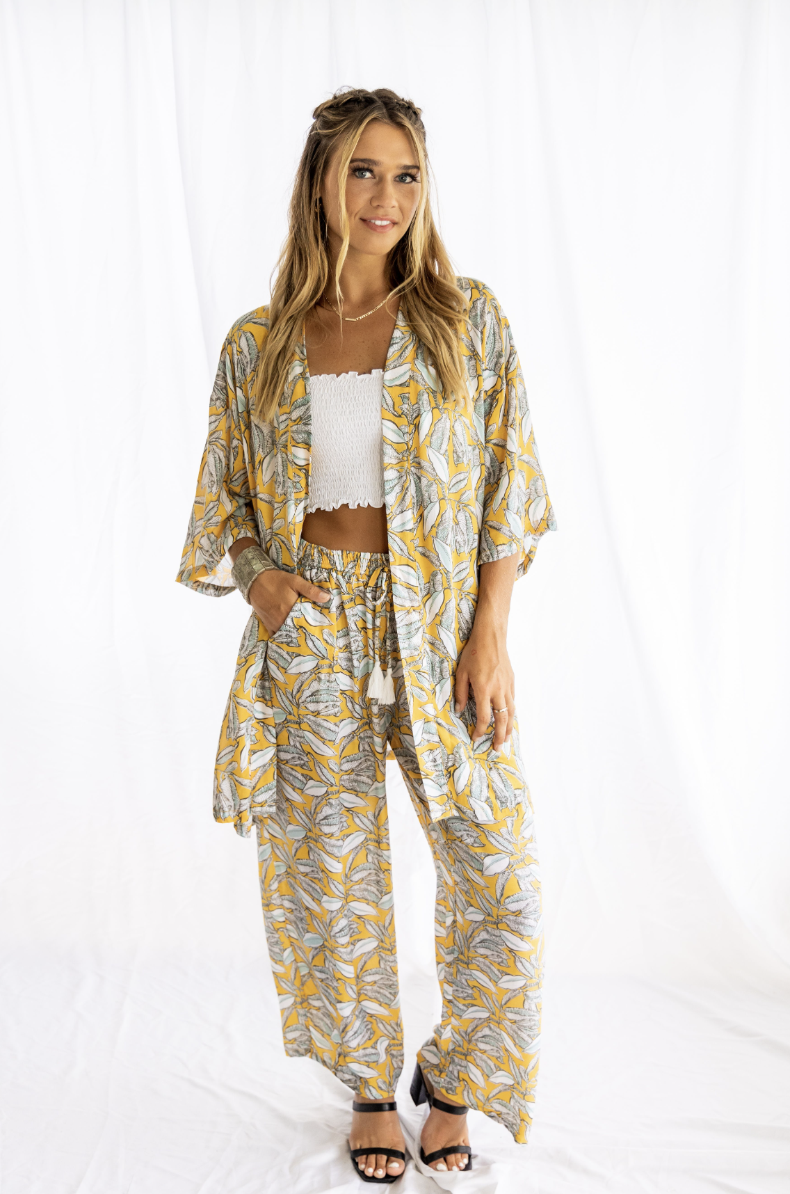 Plumeria Kimono Jacket - One Size Fits All