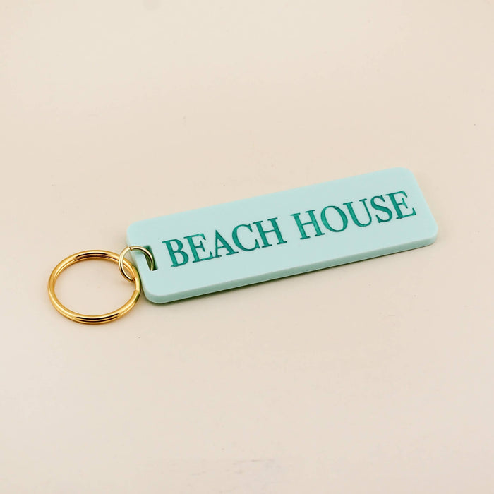 Beach House Rectangle Keychain